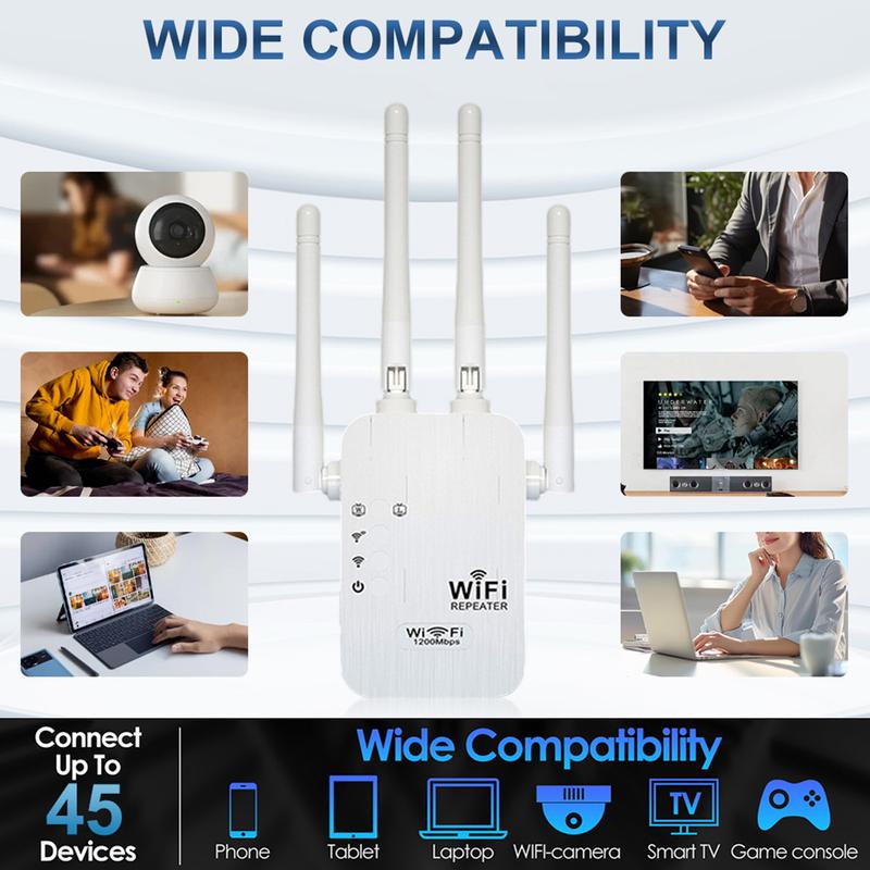 🔥 Amplificador WiFi 2026 – 1200Mbps Banda Dual (5GHz/2.4GHz) 🌐💥 Cubre hasta 10,000 pies² y Conecta hasta 50 Dispositivos 📶🔌 Conexión Estable y Rápida para Todo Tu Hogar 🏠📡
