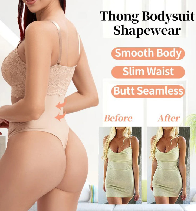 Body moldeador sin costuras con encaje, control de abdomen, cintura slim y tanga, con sujetador