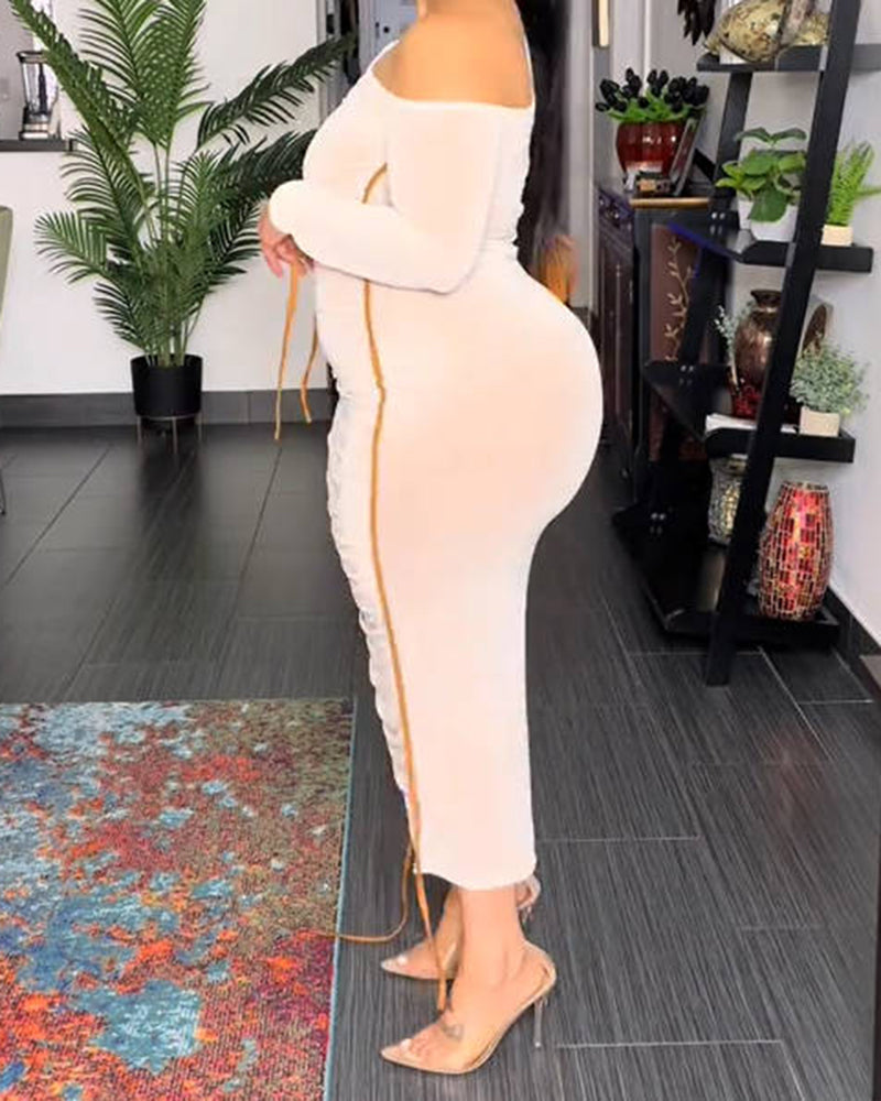 Sexy Breathable Off Shoulder Slim Fit Dress for Women