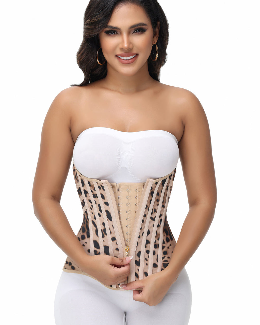Shapshe® Fajas Colombianas Cinturilla con Cremallera Frontal y 3 Filas de Ganchos (Preventa)