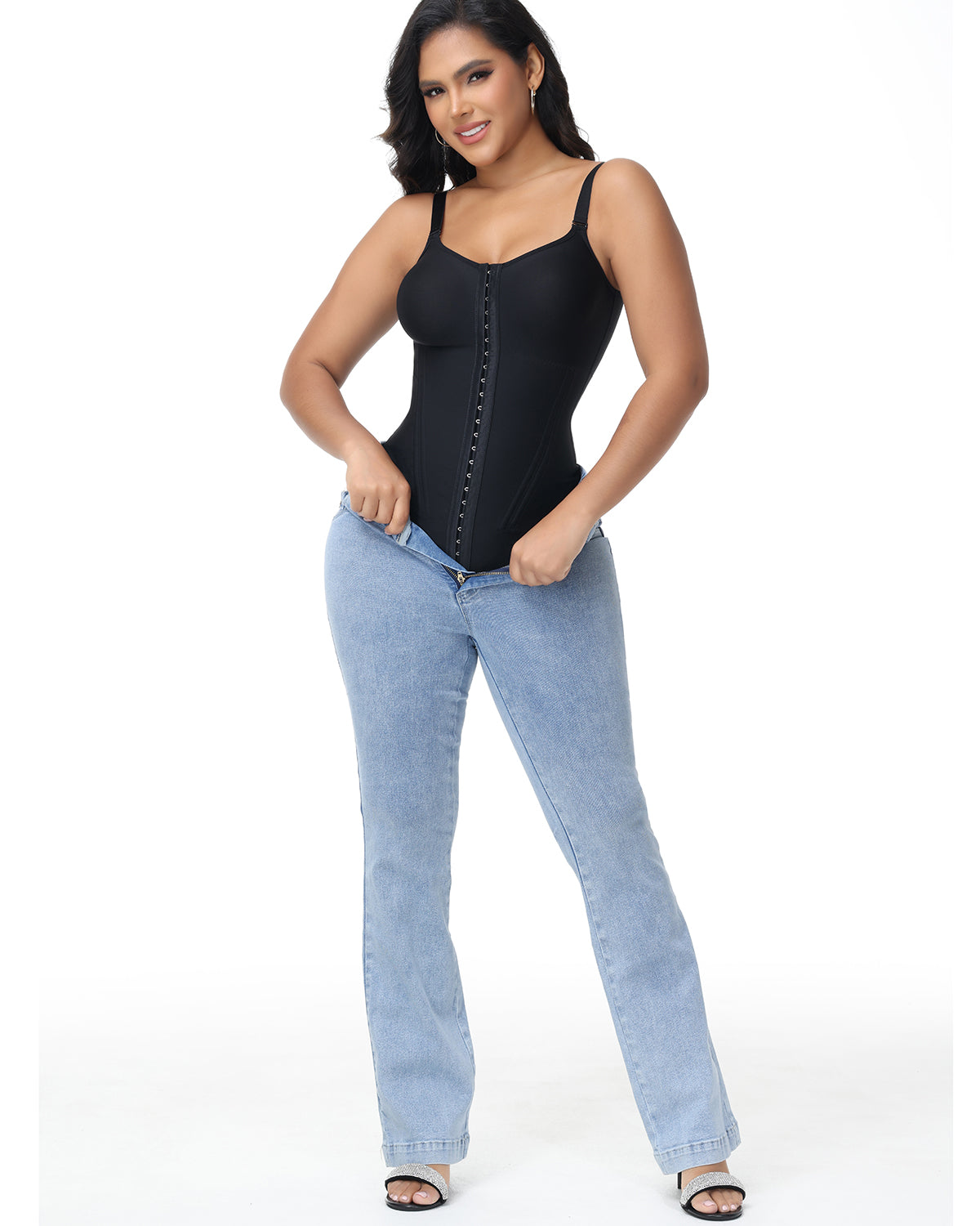Shapshe® Fajas Colombianas con Ganchos Moldeador Corporal de Control Abdominal