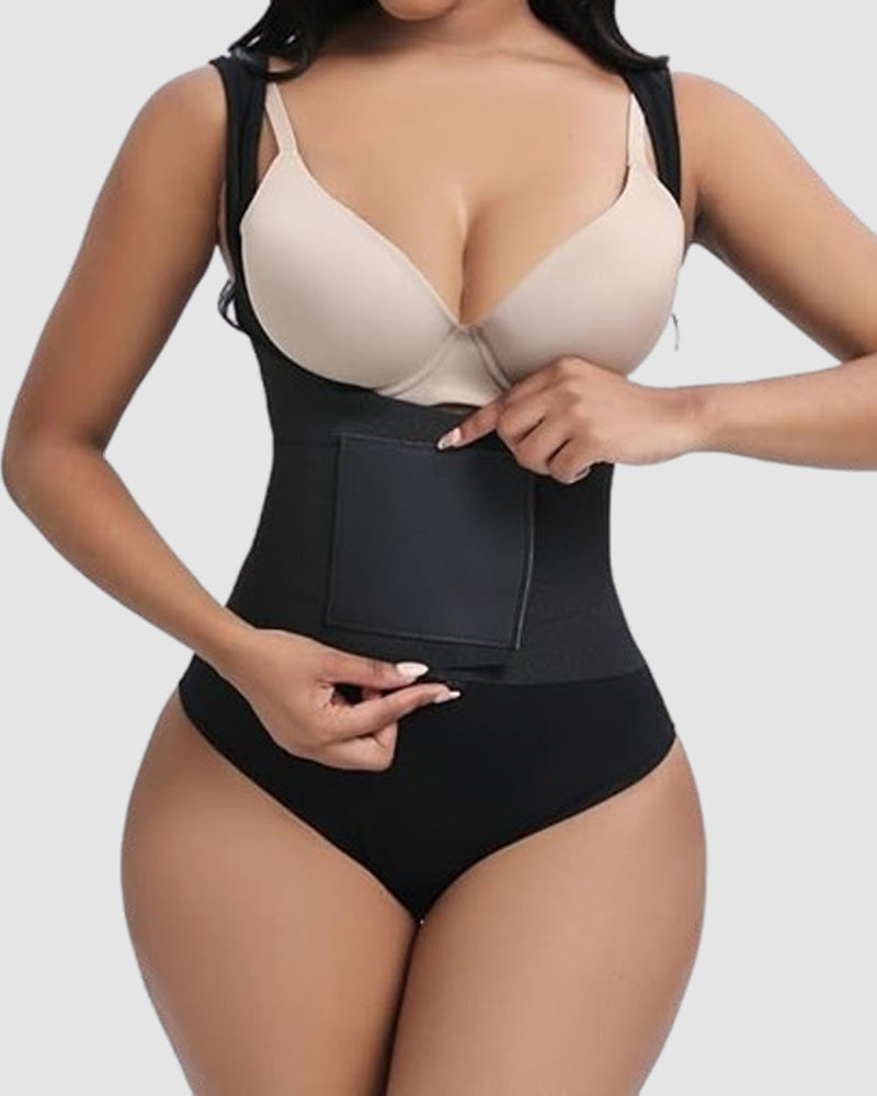 Mujer Body Faja Tanga de Control Abdominal con Espalda Baja y Cinturón Reforzado