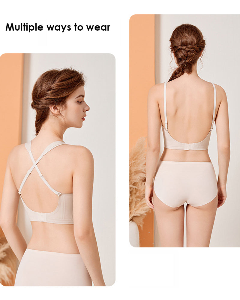 Sostenedor Femenino Sin Costuras, Sin Aros, Espalda Baja en U Profunda, Cómodo y Minimiza Volumen