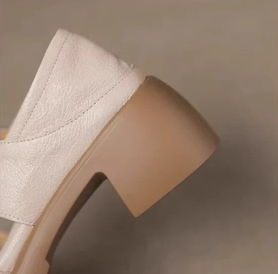 Sandalias de Tacón Cuero Suave Estilo Raíz Armonía, Postura Mejorada y Comodidad Todo el Día
