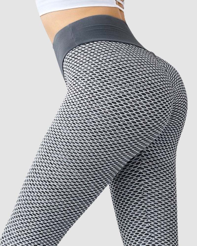 Leggings Deportivos Levantacola de Panal Anticelulitis de Cintura Alta para Yoga