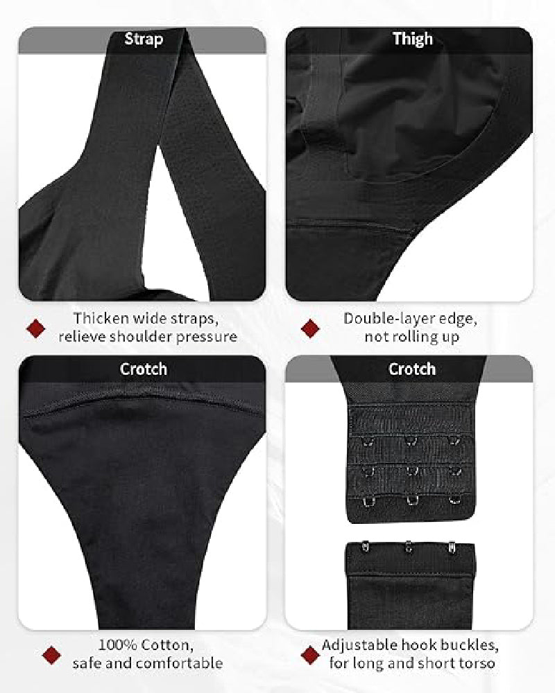 Shapshe® Body de Verano Sin Costuras de Seda Helada para Mujer con Control de Abdomen, Compresión y Escote en V