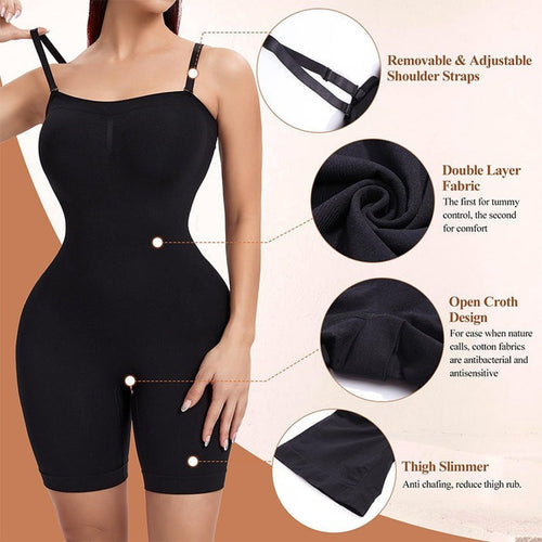 Body de Adelgazamiento Sin Mangas con Tirantes Removibles