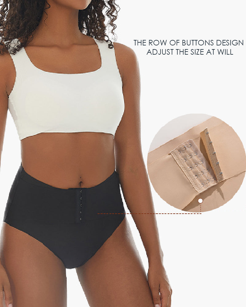 Calzones moldeadores femeninos de cintura media sin costuras con control de abdomen y cinturón con ganchos