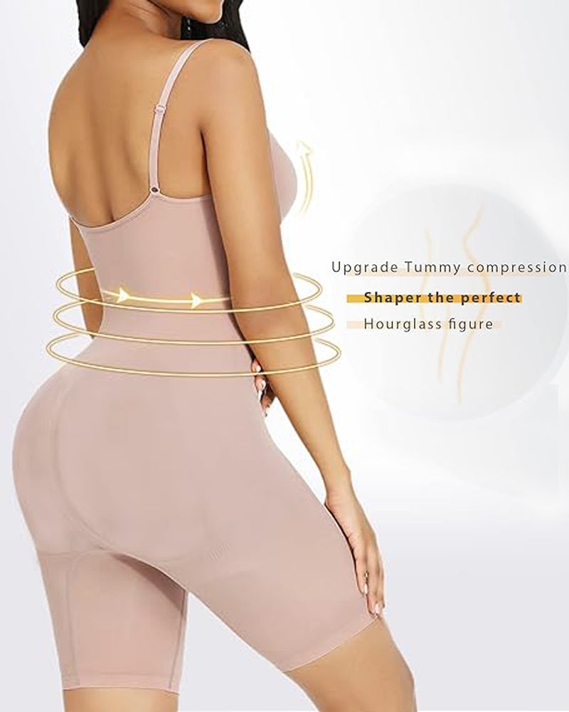 Body moldeador sin costuras de soporte ligero, control de abdomen y adelgazante de muslos
