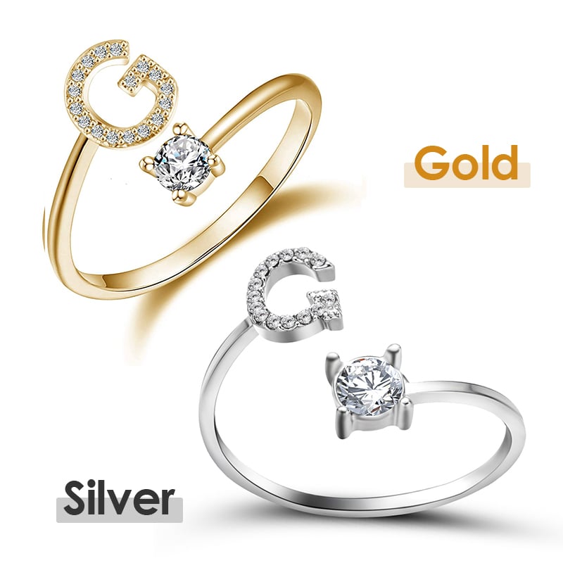 💍 ¡50% DE DESCUENTO AHORA! ❤️ Anillo con inicial de amor: personalizado, ajustable y perfecto como regalo significativo para ti o para un ser querido ✨