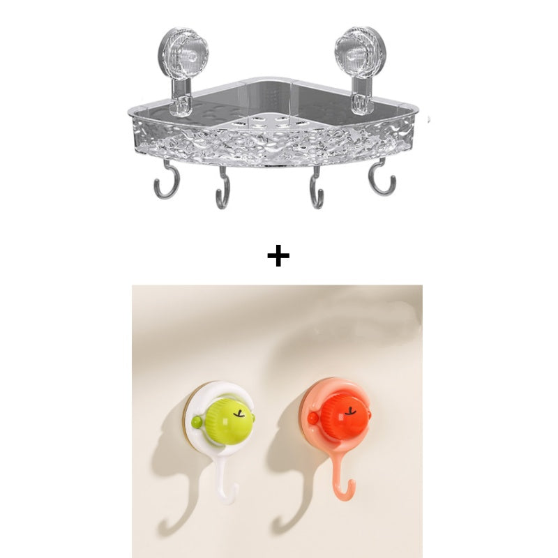 🚿✨ Soporte de Ducha de Pared con Ventosa y Ganchos – Práctico y Resistente para Organizar tu Espacio en el Baño 💧🛁