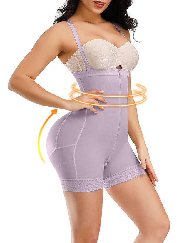 Shapshe® Corsé Faja Control de Abdomen Levanta Glúteos Panties Moldeadores Body Abierto con Cremallera