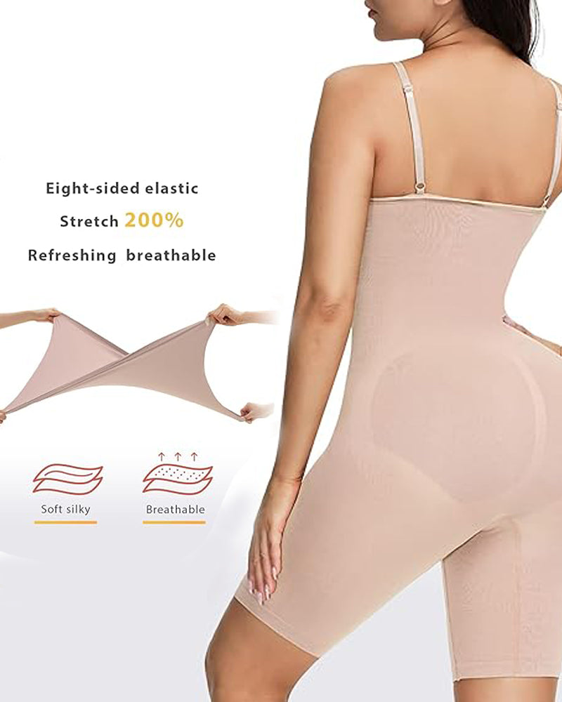Body moldeador sin costuras de soporte ligero, control de abdomen y adelgazante de muslos