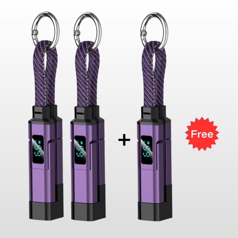 🔌⚡ ¡OFERTA 50% OFF! Cable de Llavero 4 en 1 – Carga Rápida y Siempre Contigo