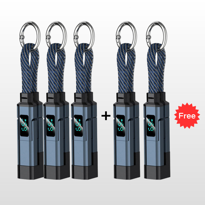 🔌⚡ ¡OFERTA 50% OFF! Cable de Llavero 4 en 1 – Carga Rápida y Siempre Contigo