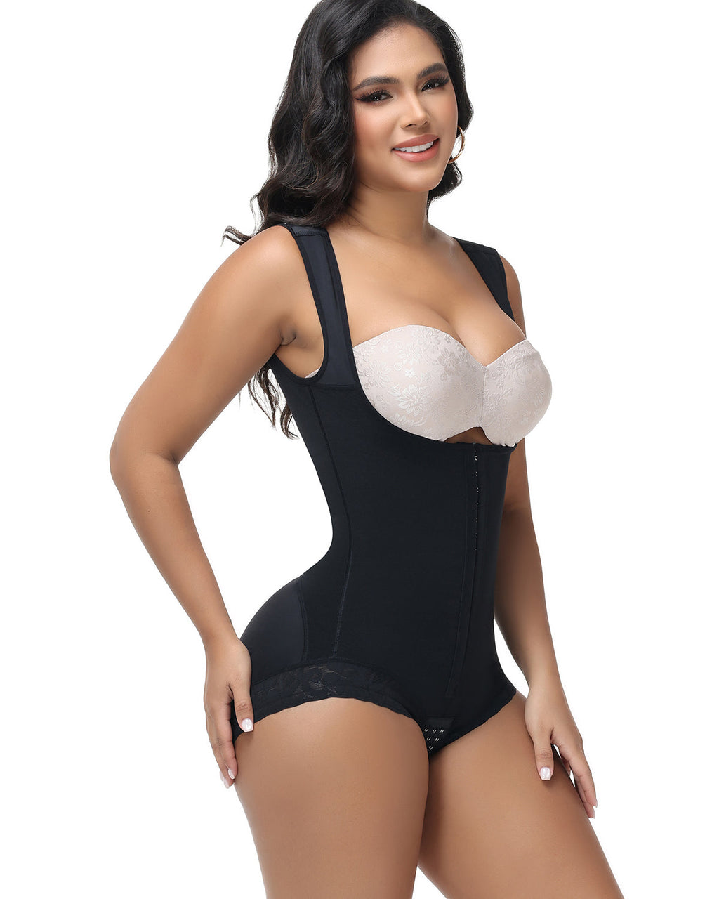 Faja Colombiana Moldeadora Levanta Glúteos Control Abdomen con Escote Abierto