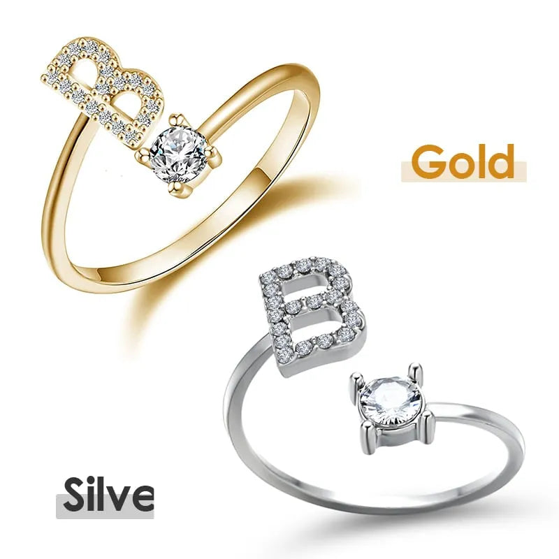 💍 ¡50% DE DESCUENTO AHORA! ❤️ Anillo con inicial de amor: personalizado, ajustable y perfecto como regalo significativo para ti o para un ser querido ✨