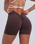 Shorts deportivos de yoga con espalda en V, push up, cintura alta y levantamiento de cadera