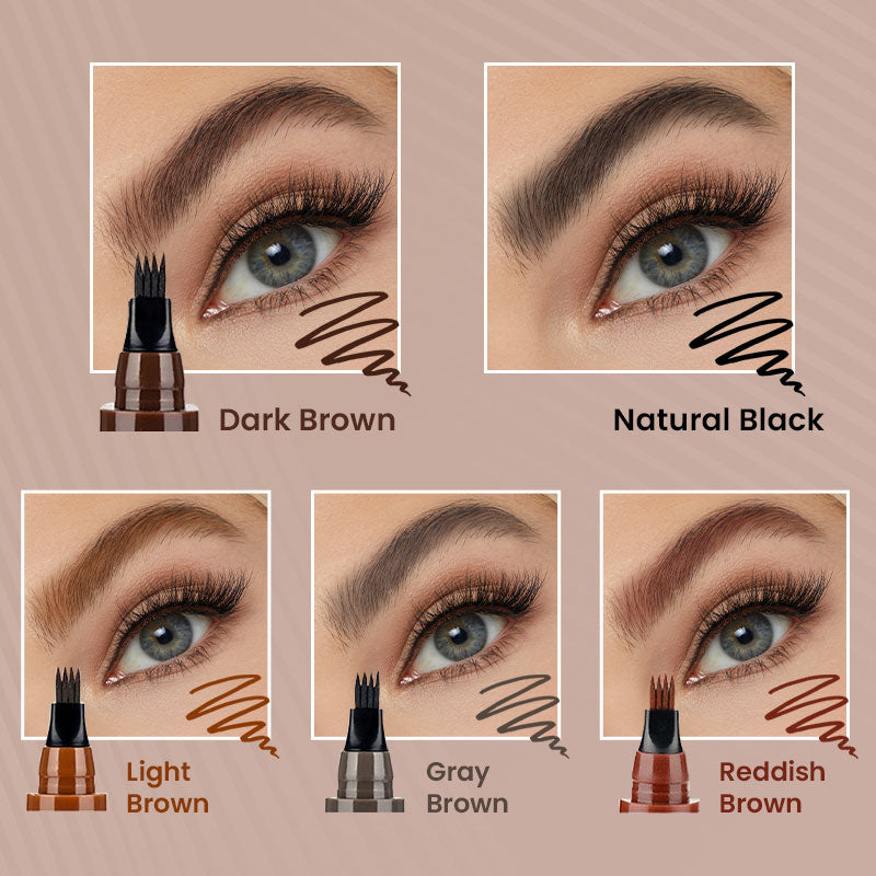 ✍️✨ Lápiz de Cejas y Barba de Cuatro Puntas Resistente al Agua – Precisión Natural y Definición Perfecta Todo el Día 💧🌟