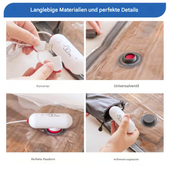 🧳 Bolsas de Compresión al Vacío con Aspiradora Eléctrica USB – Ahorra Espacio y Viaja Ligero ✨💨