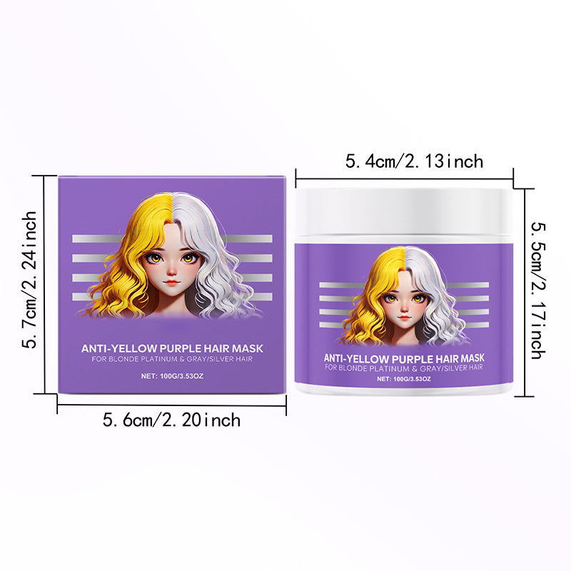 💜 Máscara Capilar Violeta Anti-Amarillamiento – ¡Elimina los Reflejos Rojos y Devuelve el Brillo Natural! ✨🌿