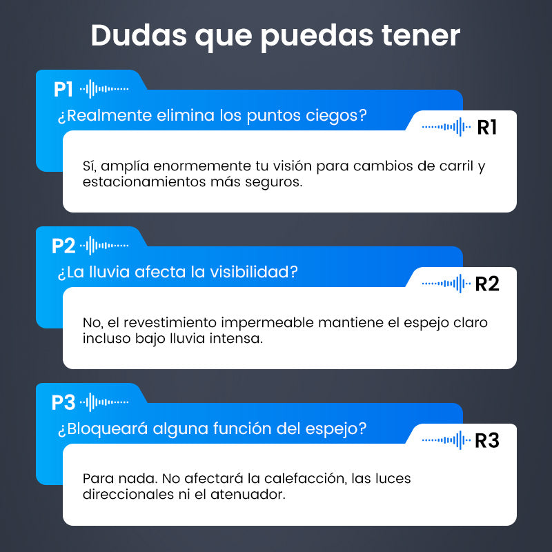 Espejo de punto ciego para automóvil (1 PAR)