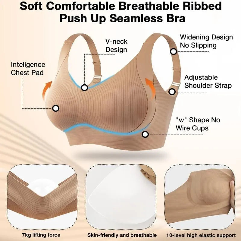 👙 Brasier sin Aros de Soporte Firme – Cómodo, Suave y de Uso Diario ✨