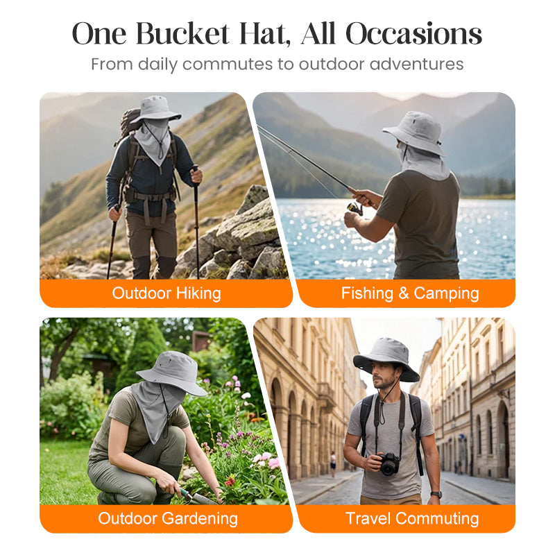 ⏰🔥 ¡50% DE DESCUENTO POR TIEMPO LIMITADO! 🧢 Sombrero Tipo Pescador – Protección UV y Cobertura Facial para Todo Tipo de Actividades al Aire Libre 🌞✨