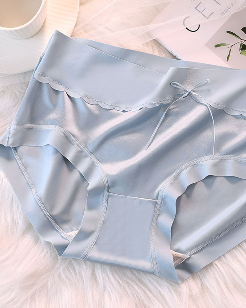 Panties de satén de cintura alta con control de abdomen de lujo