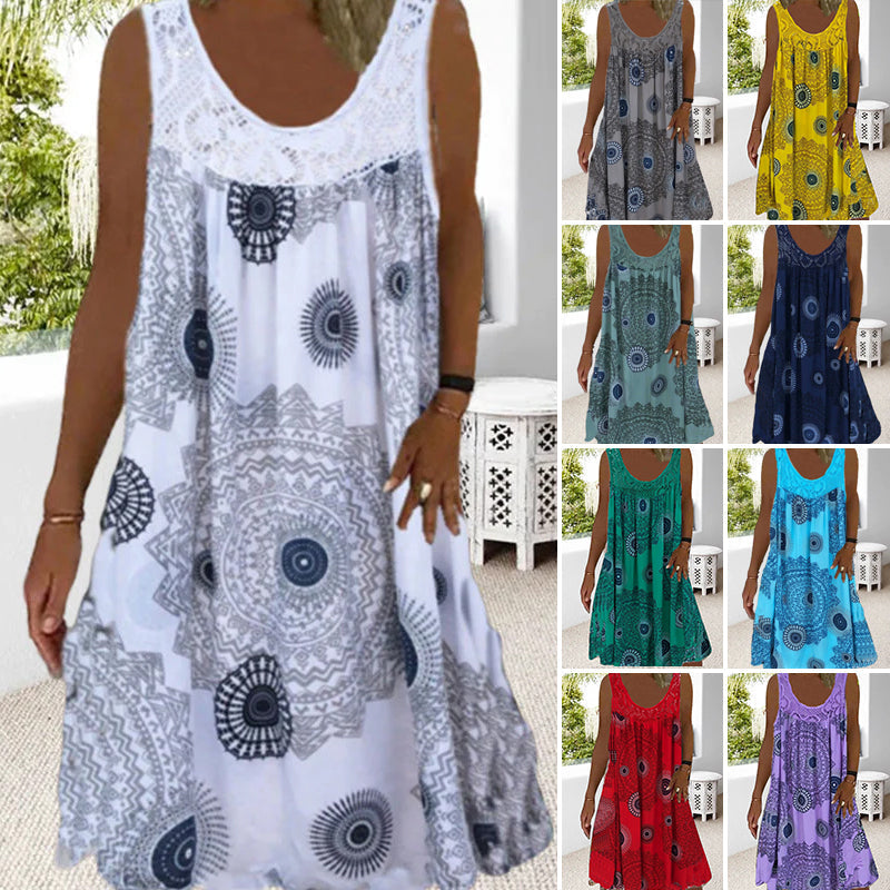 🌸👗 Vestido Estampado de Verano Sin Mangas para Mujer (Tamaño S-5XL) – Fresco, Elegante y Perfecto para los Días Soleados ☀️🌿