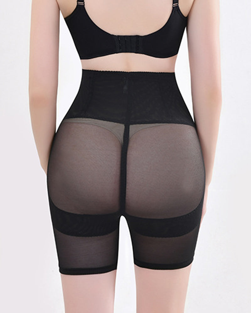 Shorts moldeadores de malla de cintura alta con control de abdomen para recuperación posparto y adelgazamiento