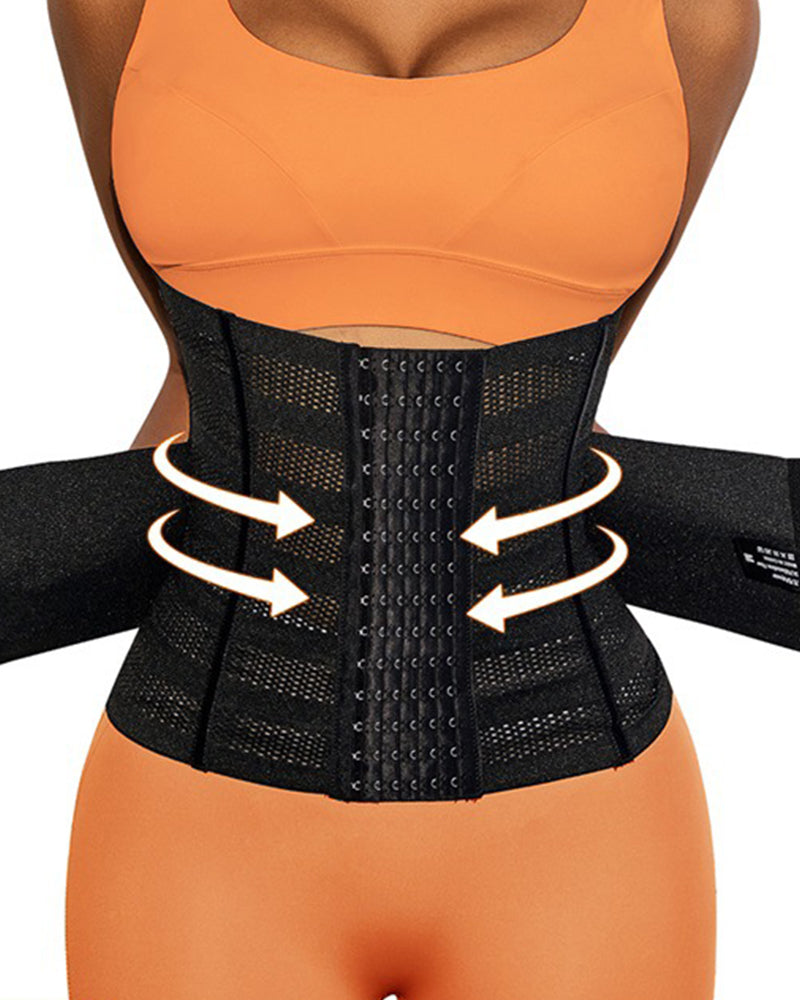 Corsé Deportivo de Cintura con Doble Cinturón, Transpirable y Hueco, Control de Abdomen y Moldeador Slimming