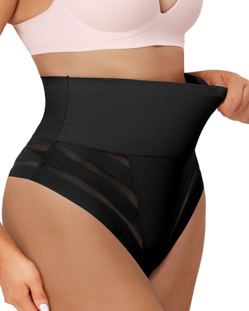 Faja Moldeadora Femenina Sexy de Cintura Media con Encaje Único, Tanga Sin Costuras