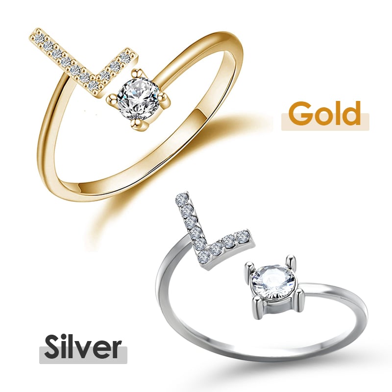 💍 ¡50% DE DESCUENTO AHORA! ❤️ Anillo con inicial de amor: personalizado, ajustable y perfecto como regalo significativo para ti o para un ser querido ✨