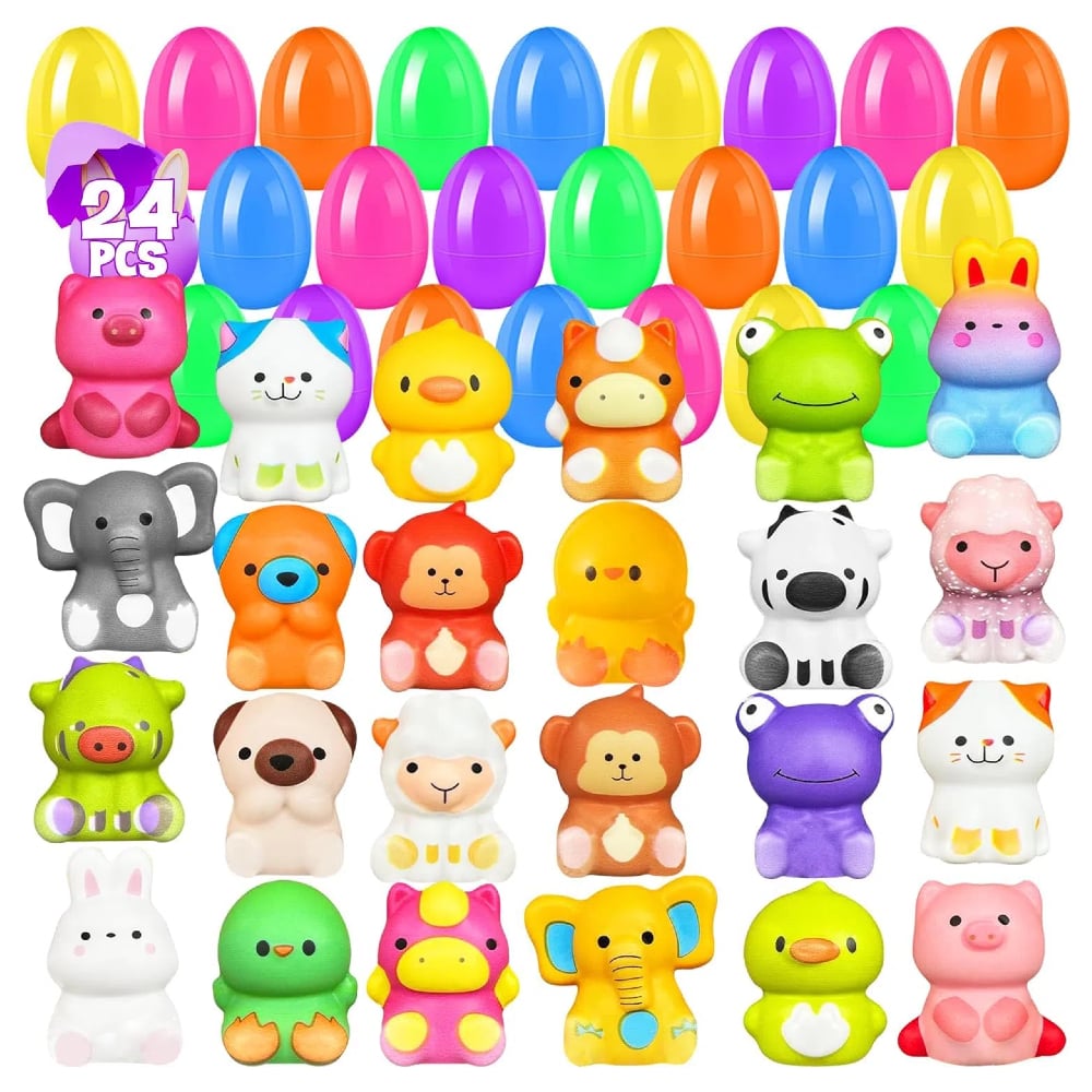 🐣✨ Huevos de Pascua Juguetes Blandos Precargados de Crecimiento Lento (12/24 Piezas) – Diversión y Sorpresas para Todos los Niños 🐰💖