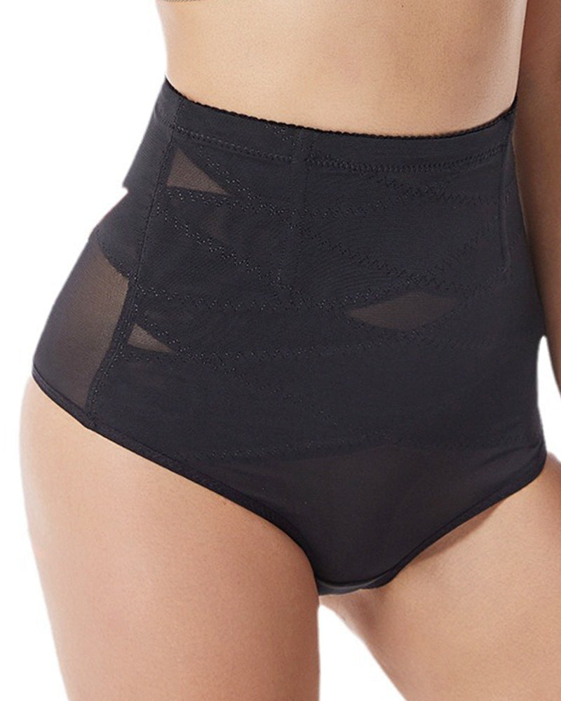 Bragas moldeadoras de malla de alta elasticidad para mujer, tanga tipo T con compresión cruzada para el abdomen