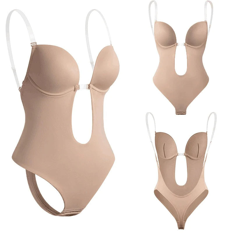 Faja moldeadora para mujer talla grande con espalda descubierta, sujetador integrado, moldeador de cuerpo sin costuras y abertura en la entrepierna