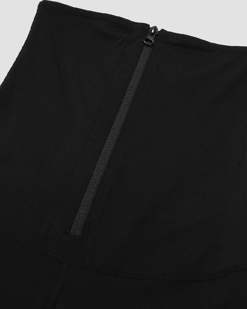 Leggings de Cintura Alta 2 en 1 con Cierre, Ajuste Slim y Control de Abdomen para Gimnasio