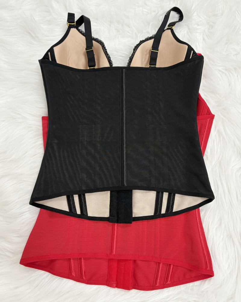 Shapshe® Fajas Colombianas Corset Top con Cremallera Entrenador de Cintura Love Pattern