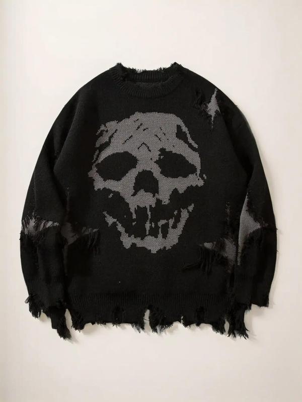 🖤💀 Suéter Unisex con Estampado de Calavera y Hombros Caídos – Estilo Urbano Oversize para Pareja 💑🔥 🎁✨ Regalo Ideal para San Valentín | Look Cool, Cómodo y con Actitud 🧥