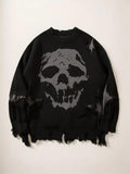 🖤💀 Suéter Unisex con Estampado de Calavera y Hombros Caídos – Estilo Urbano Oversize para Pareja 💑🔥 🎁✨ Regalo Ideal para San Valentín | Look Cool, Cómodo y con Actitud 🧥