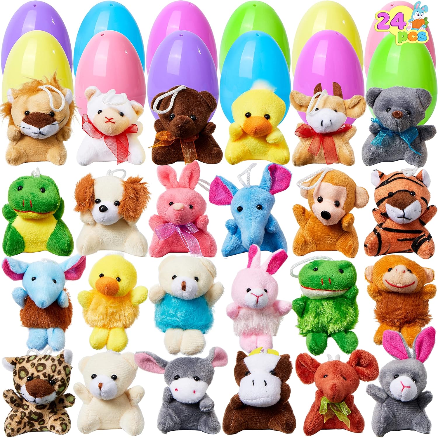 🐣 Huevos de Pascua Pre-rellenados con Animales de Peluche – Diversión y Sorpresa para Niños ✨🧸
