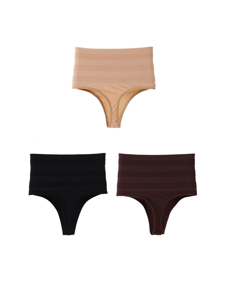 Bragas tanga de triángulo sexy de cintura alta con control de abdomen moldeadoras