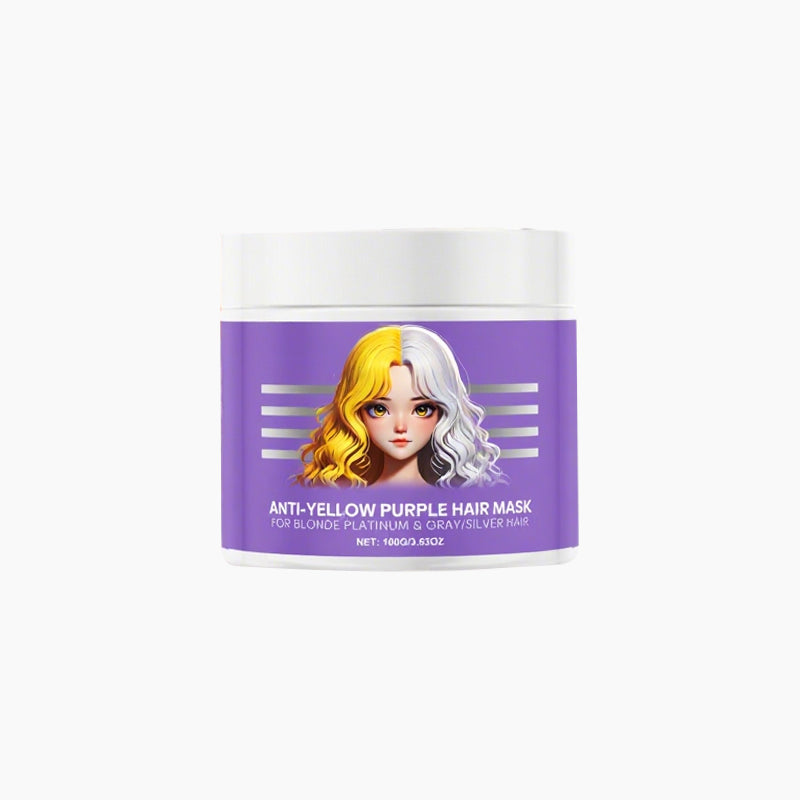 💜 Máscara Capilar Violeta Anti-Amarillamiento – ¡Elimina los Reflejos Rojos y Devuelve el Brillo Natural! ✨🌿