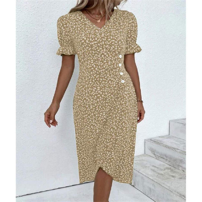 🌸 Vestido Casual de Vacaciones para Mujer – Cuello en V y Dobladillo Irregular Floral, Comodidad y Estilo para Todo el Día ✨👗