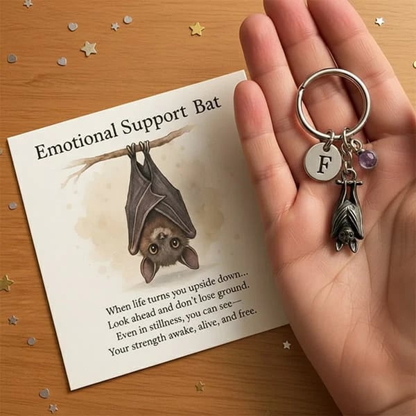 🦇💖 ¡50% DE DESCUENTO! Llavero “Emotional Support Bat” — Súper Tierno & Motivacional 🔑✨ | ¡Producto Súper Vendido!🔥