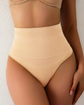 Bragas tanga de triángulo sexy de cintura alta con control de abdomen moldeadoras