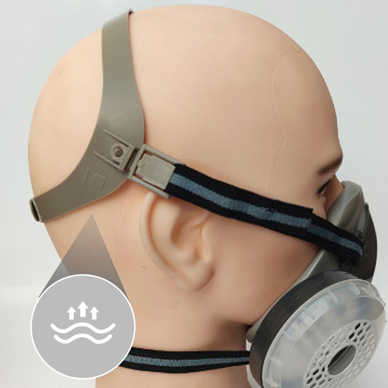 🛡️ Máscara de Seguridad con 2 Filtros de Carbón y Sello EPDM – Protección Contra Gases, Anti-Fugas y Doble Función para Industrias ⚡🔄