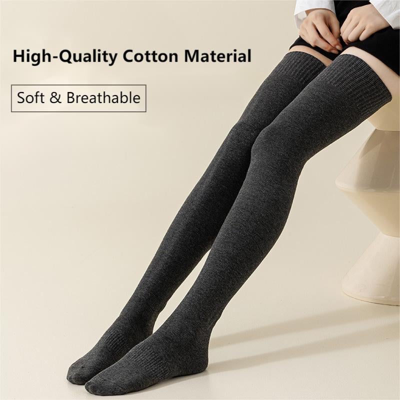 🧦❄️ Calcetines Térmicos Hasta la Rodilla para Mujer 100% Algodón – Súper Cálidos, Suaves y Perfectos para el Invierno ✨💖