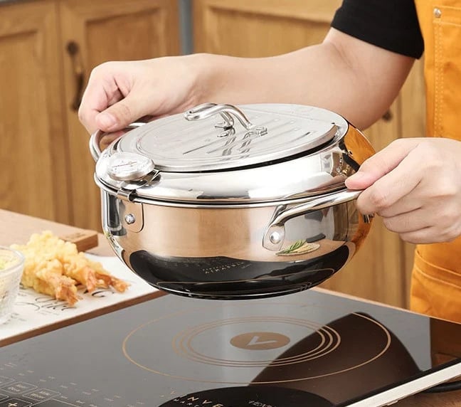 Freidora con tapa abatible con control de temperatura, 49 % de descuento,